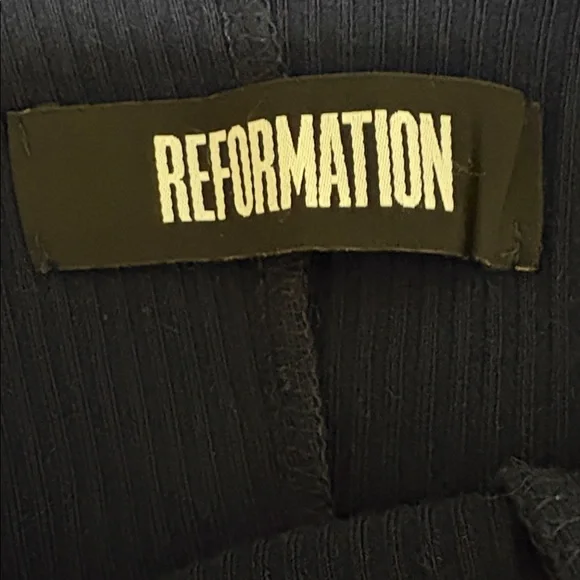 Reformation dark navy blue ribbed bodycon dress - Picture 8 of 8